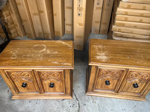 Free delivery used Vintage Wooden Side Tables (Pair) - Photo 4