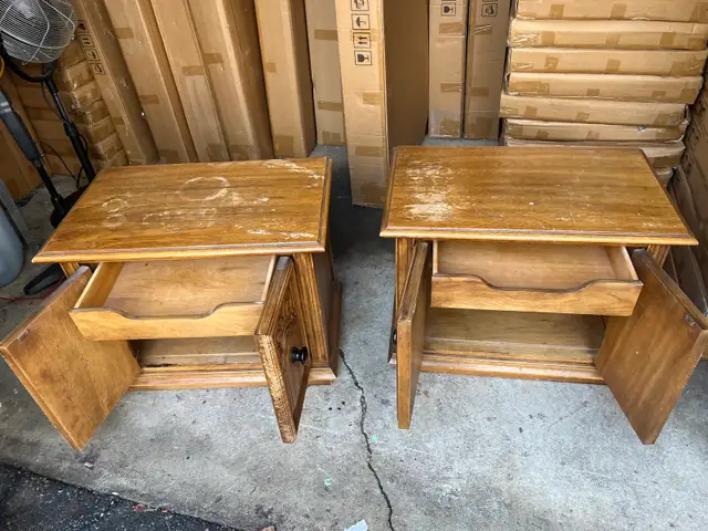 Free delivery used Vintage Wooden Side Tables (Pair) - Photo 6