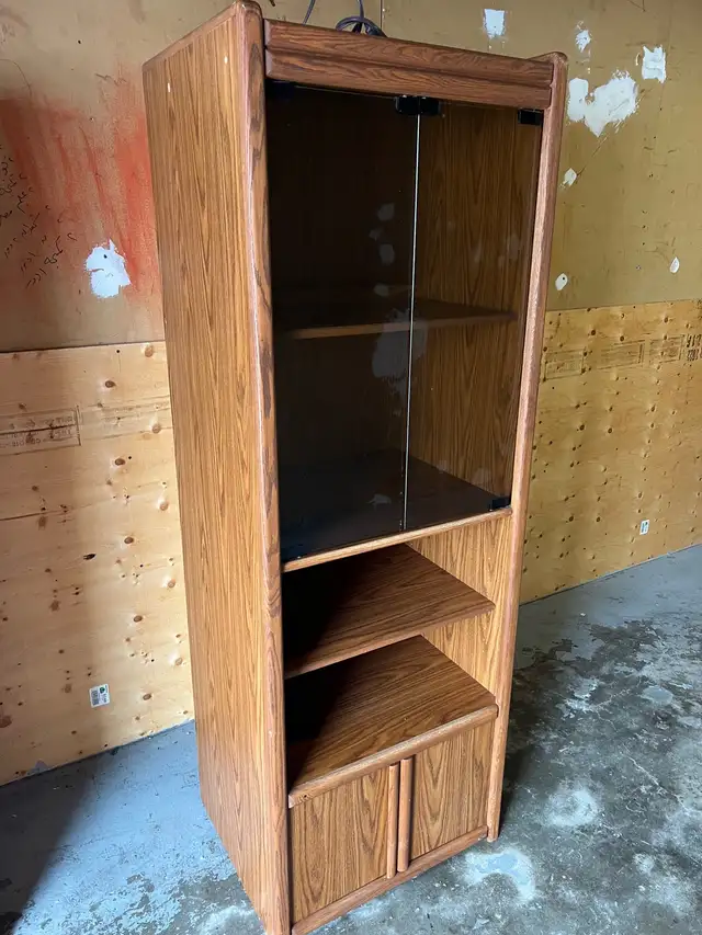 Free delivery used solid wood Vintage Glass Display Cabinet - Photo 4