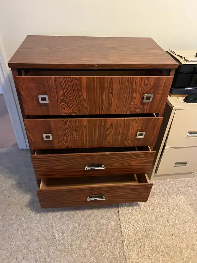Free delivery used Wooden 4-Drawer Dresser - Photo 4