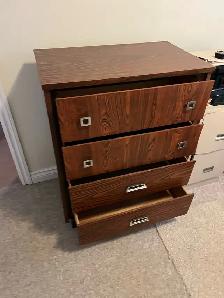 Free delivery used Wooden 4-Drawer Dresser - Photo 7