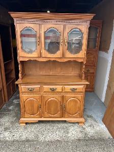 Free delivery used Wooden China Cabinet with Glass Doors - Photo 2
