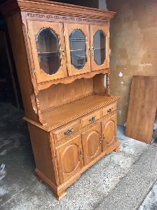 Free delivery used Wooden China Cabinet with Glass Doors - Photo 3