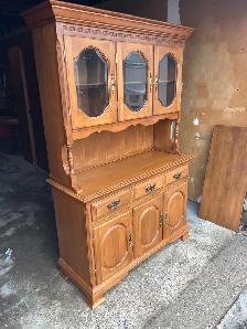 Free delivery used Wooden China Cabinet with Glass Doors - Photo 6
