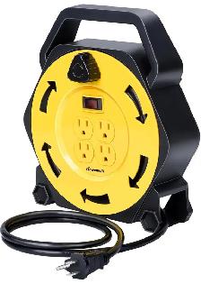 DEWENWILS 25 ft Extension Cord Reel – 4 Outlet Power Station