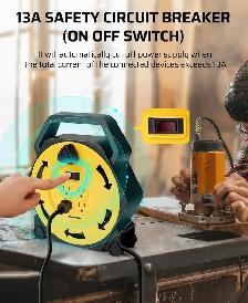 DEWENWILS 25 ft Extension Cord Reel – 4 Outlet Power Station - Photo 6