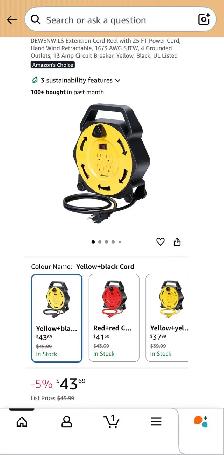 DEWENWILS 25 ft Extension Cord Reel – 4 Outlet Power Station - Photo 8