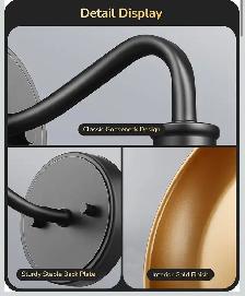 EDISHINE Dusk-to-Dawn Gooseneck Wall Light (2-Pack - Photo 2