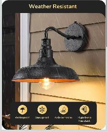 EDISHINE Dusk-to-Dawn Gooseneck Wall Light (2-Pack - Photo 3