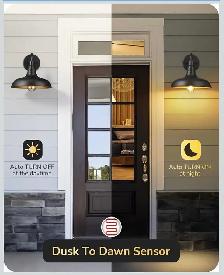 EDISHINE Dusk-to-Dawn Gooseneck Wall Light (2-Pack - Photo 4