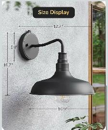 EDISHINE Dusk-to-Dawn Gooseneck Wall Light (2-Pack - Photo 7