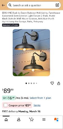 EDISHINE Dusk-to-Dawn Gooseneck Wall Light (2-Pack - Photo 8