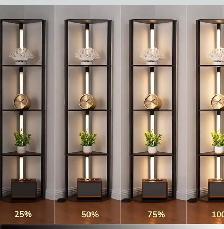 Modern LED Corner Floor Lamp with 4-Tier Shelves - Photo 3