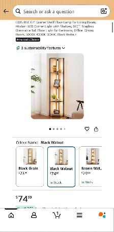 Modern LED Corner Floor Lamp with 4-Tier Shelves - Photo 9