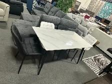 5pc Cintered Stone Table   4 Chairs for Only $449.