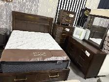 6pc Solid Wood Brown Queen bedroom set for only $1499.