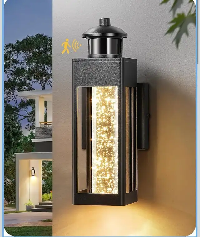 EDISHINE Motion Sensor LED Outdoor Wall Light – Black
