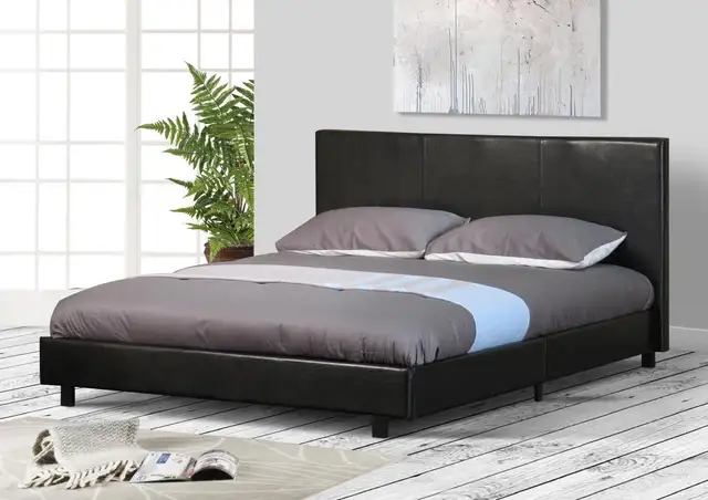 Queen Leather platform bed for $179.