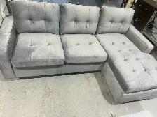 L Shape Sectional Sofa Grey Velvet For $399.