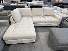 Cream fabric sectional