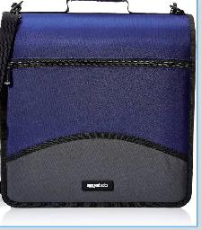 Amazon Basics Zippered 3-Ring Binder with Shoulder Strap – Blue