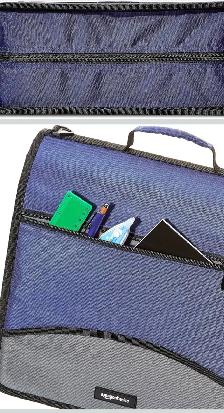Amazon Basics Zippered 3-Ring Binder with Shoulder Strap – Blue - Photo 3