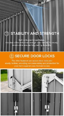 Sunjoy 13’ × 20’ Outdoor Metal Storage Shed / Carport - Photo 4