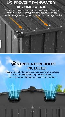 Sunjoy 13’ × 20’ Outdoor Metal Storage Shed / Carport - Photo 5