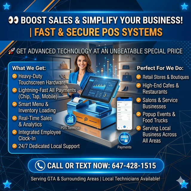 Boost Sales | Reliable POS System – Call/Text 647-428-1515