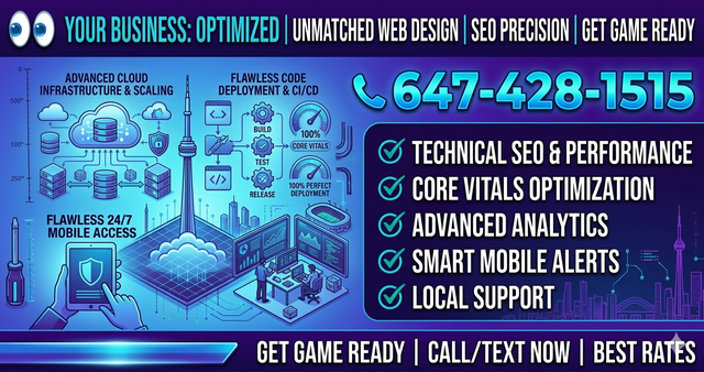 A LIGHTNING-FAST WEBSITE | SEO #1 GOOGLE RANK CALL 647-428-1515