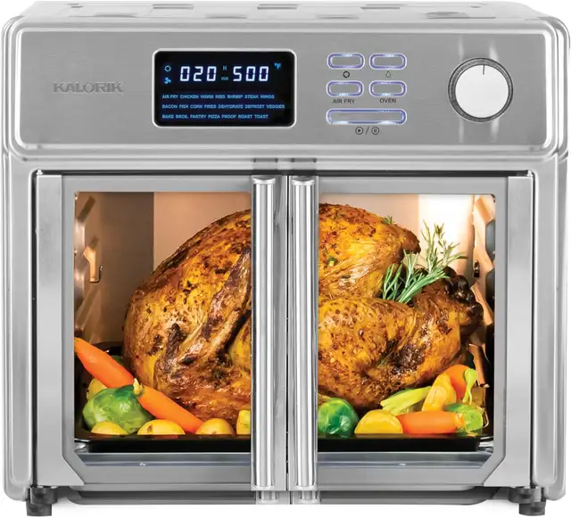 Kalorik MAXX 26 Quart French Door Digital Air Fryer, 10-in-1
