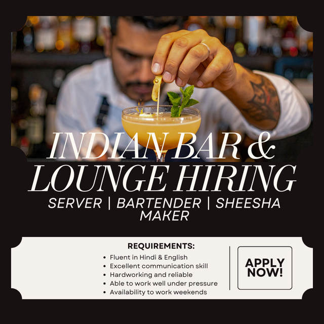 WE ARE HIRING – SERVERS & BARTENDERS