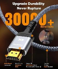 Snowkids 4K HDMI Cable – 10 ft High-Speed Braided HDMI Cable - Photo 5