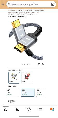 Snowkids 4K HDMI Cable – 10 ft High-Speed Braided HDMI Cable - Photo 10