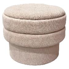 Round Storage Ottoman in Oat Free Delivery...