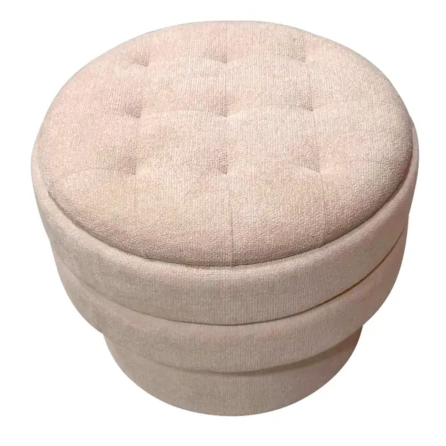 Round Storage Ottoman in Oat Free Delivery... - Photo 5