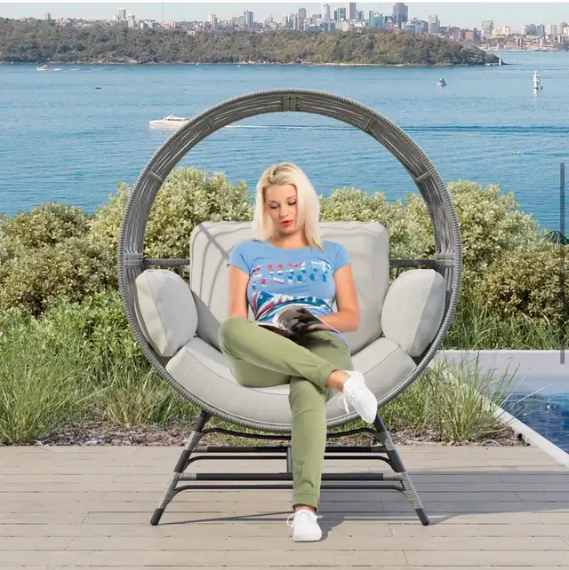 Bifanuo Round Wicker Outdoor Egg Chair