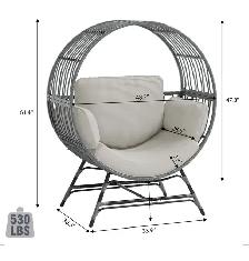 Bifanuo Round Wicker Outdoor Egg Chair - Photo 6