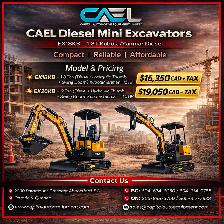 NEW CAEL Diesel Excavators — 1.8T & 2T Kubota Engine