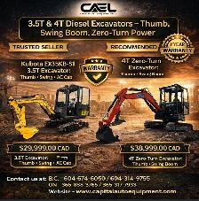 NEW CAEL Diesel Excavators 3.5T & 4T Kubota Engine certified war