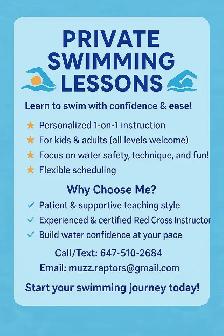 Learn to Swim with Confidence – Private Swimming Lessons!
