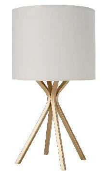 Modern Satin Gold Table Lamp with Linen Shade
