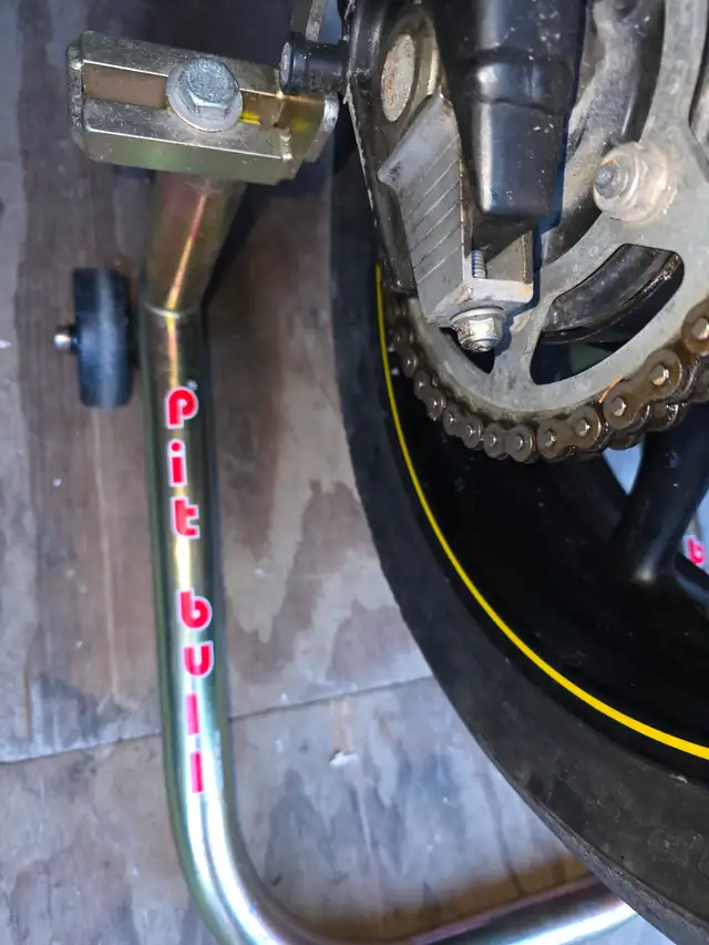 Pit Bull Motorcycle Racing Stand W Adaptors For Swingarm Spools1 - Photo 5
