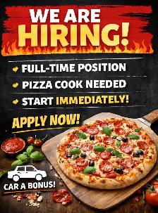 Pizza Maker/Cook Wanted - Start Immediately - Experience Needed - Photo 2