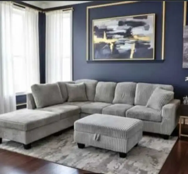 6 seater corduroy sectional sofa for sale with home delivery