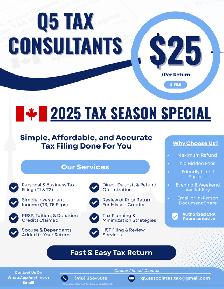 $25 Personal Tax Return (T1) | (GTA) | Fast E‑File 2025 Tax Year