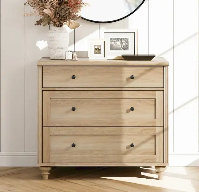 Rustic 3-Drawer Farmhouse Dresser