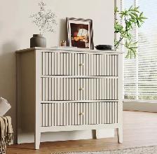 Modern Fluted 3-Drawer Dresser