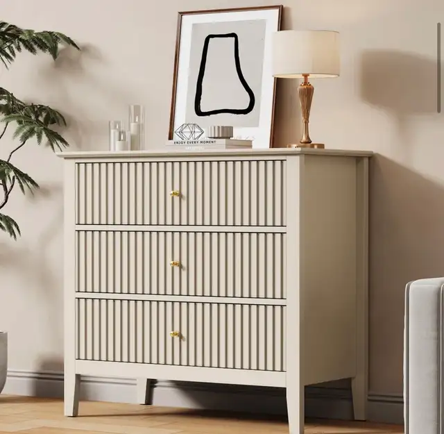 Modern Fluted 3-Drawer Dresser - Photo 3