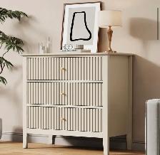 Modern Fluted 3-Drawer Dresser - Photo 3
